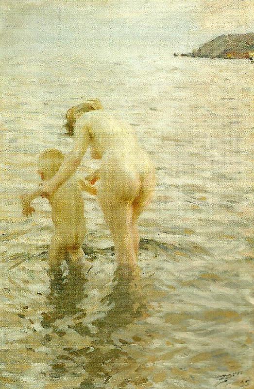 Anders Zorn mor och barn oil painting image